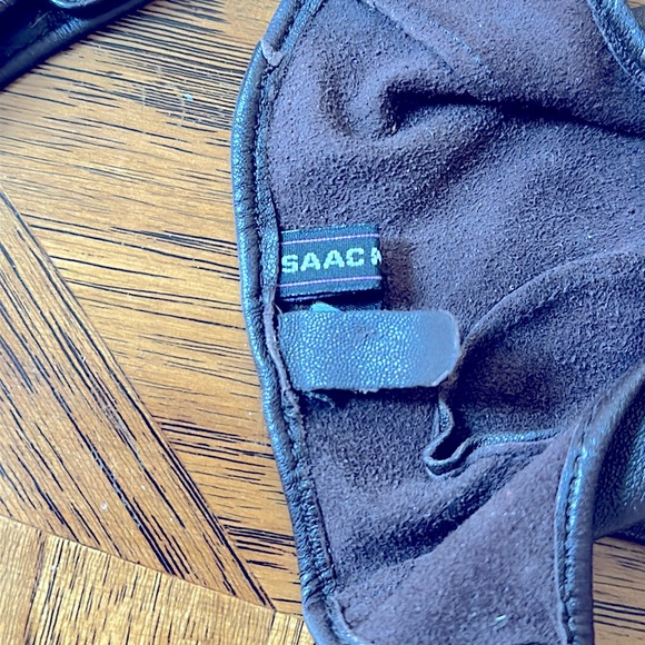 Saac Mizrahi Vintage Soft Black Leather Woman's  leather Racing Gloves - Picture 2 of 4